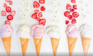 Ice Cream with Freeze-Dried Strawberry Powder